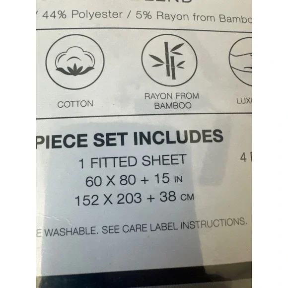 Brixton AvenueWentworth 6 Piece Queen Sized Sheet Set Gray 1200 Thread Count